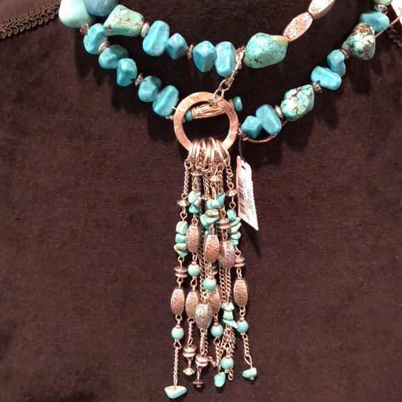 NWT Chico’s Turquoise and Silver-tone Necklace - Picture 6 of 8